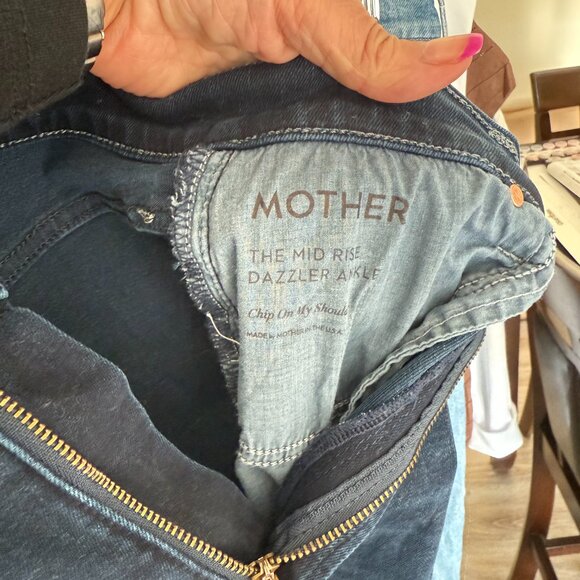 Mother The Mid Rise Dazzler Ankle -dark blue Size 29 - Picture 3 of 9